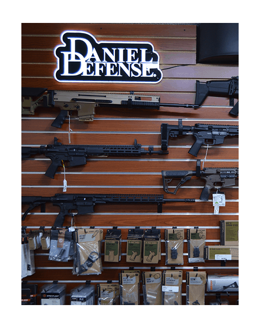 Firearms being sold at Howards Pawn & Jewelry.